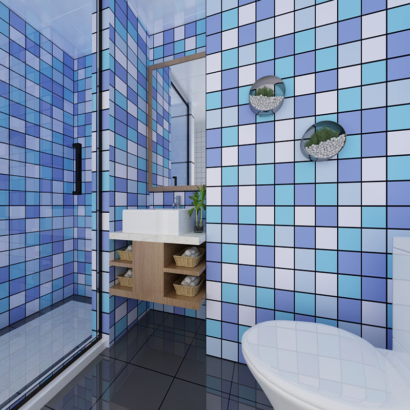 Colorful Mosaic Peel & Stick Tile Water-resistant Shower Wallpaper Purplish Blue Clearhalo 'Flooring 'Home Improvement' 'home_improvement' 'home_improvement_peel_stick_blacksplash' 'Peel & Stick Backsplash Tile' 'peel_stick_blacksplash' 'Walls & Ceilings' Walls and Ceiling' 7328926