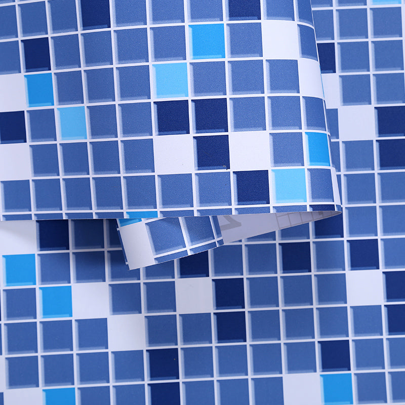 Colorful Mosaic Peel & Stick Tile Water-resistant Shower Wallpaper Dark Blue Clearhalo 'Flooring 'Home Improvement' 'home_improvement' 'home_improvement_peel_stick_blacksplash' 'Peel & Stick Backsplash Tile' 'peel_stick_blacksplash' 'Walls & Ceilings' Walls and Ceiling' 7328930