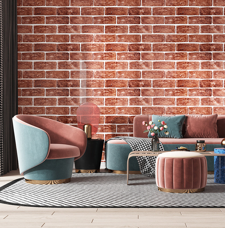 Brick Joint Peel & Stick Tile 12" x 24" Rectangular PVC Wallpaper Brick Red 100-Piece Set Clearhalo 'Flooring 'Home Improvement' 'home_improvement' 'home_improvement_peel_stick_blacksplash' 'Peel & Stick Backsplash Tile' 'peel_stick_blacksplash' 'Walls & Ceilings' Walls and Ceiling' 7328948