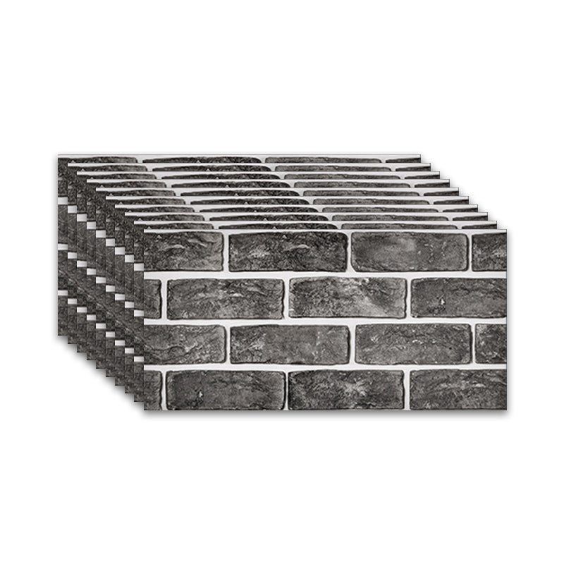 Brick Joint Peel & Stick Tile 12" x 24" Rectangular PVC Wallpaper Grey Clearhalo 'Flooring 'Home Improvement' 'home_improvement' 'home_improvement_peel_stick_blacksplash' 'Peel & Stick Backsplash Tile' 'peel_stick_blacksplash' 'Walls & Ceilings' Walls and Ceiling' 7328949