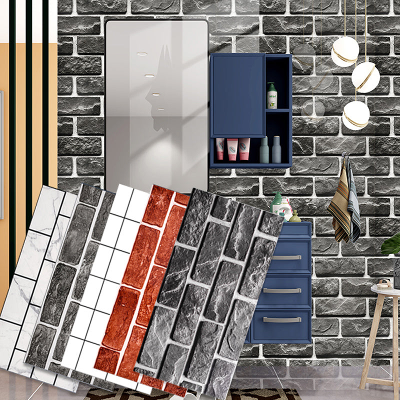 Brick Joint Peel & Stick Tile 12" x 24" Rectangular PVC Wallpaper Clearhalo 'Flooring 'Home Improvement' 'home_improvement' 'home_improvement_peel_stick_blacksplash' 'Peel & Stick Backsplash Tile' 'peel_stick_blacksplash' 'Walls & Ceilings' Walls and Ceiling' 7328951