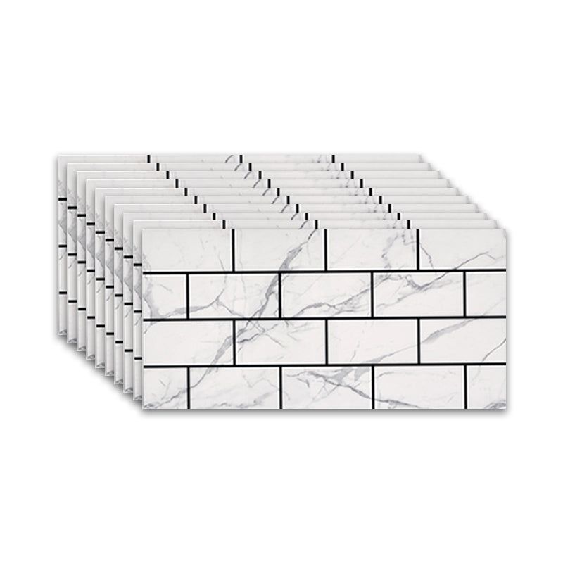 Brick Joint Peel & Stick Tile 12" x 24" Rectangular PVC Wallpaper White Clearhalo 'Flooring 'Home Improvement' 'home_improvement' 'home_improvement_peel_stick_blacksplash' 'Peel & Stick Backsplash Tile' 'peel_stick_blacksplash' 'Walls & Ceilings' Walls and Ceiling' 7328953