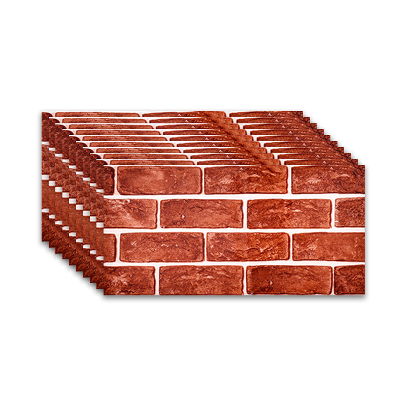 Brick Joint Peel & Stick Tile 12" x 24" Rectangular PVC Wallpaper Brick Red Clearhalo 'Flooring 'Home Improvement' 'home_improvement' 'home_improvement_peel_stick_blacksplash' 'Peel & Stick Backsplash Tile' 'peel_stick_blacksplash' 'Walls & Ceilings' Walls and Ceiling' 7328958