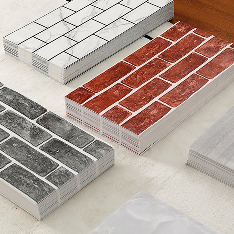 Brick Joint Peel & Stick Tile 12" x 24" Rectangular PVC Wallpaper Clearhalo 'Flooring 'Home Improvement' 'home_improvement' 'home_improvement_peel_stick_blacksplash' 'Peel & Stick Backsplash Tile' 'peel_stick_blacksplash' 'Walls & Ceilings' Walls and Ceiling' 7328960