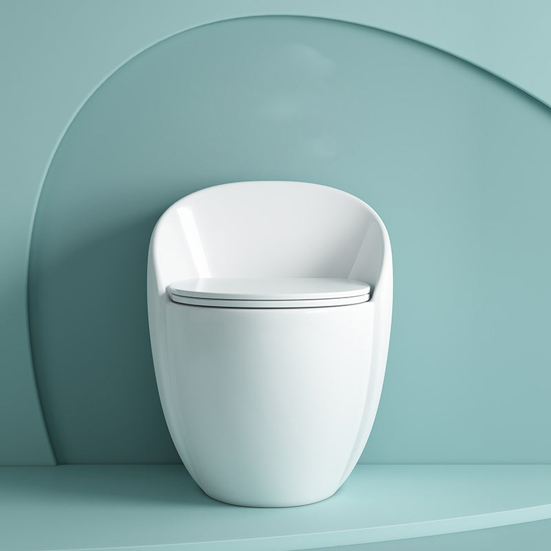 Modern Floor Mount Flush Toilet Ceramic Siphon Jet Urine Toilet with Seat for Bathroom White 16" Clearhalo 'Bathroom Remodel & Bathroom Fixtures' 'Home Improvement' 'home_improvement' 'home_improvement_toilets' 'Toilets & Bidets' 'Toilets' 7329113