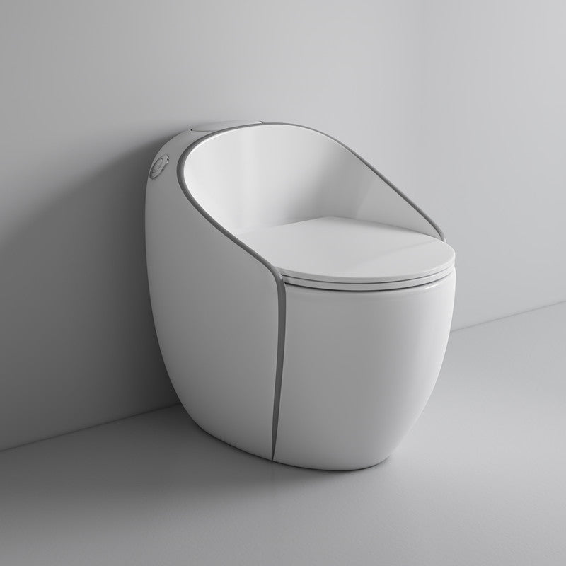 Modern Floor Mount Flush Toilet Ceramic Siphon Jet Urine Toilet with Seat for Bathroom White/ Gray Clearhalo 'Bathroom Remodel & Bathroom Fixtures' 'Home Improvement' 'home_improvement' 'home_improvement_toilets' 'Toilets & Bidets' 'Toilets' 7329117