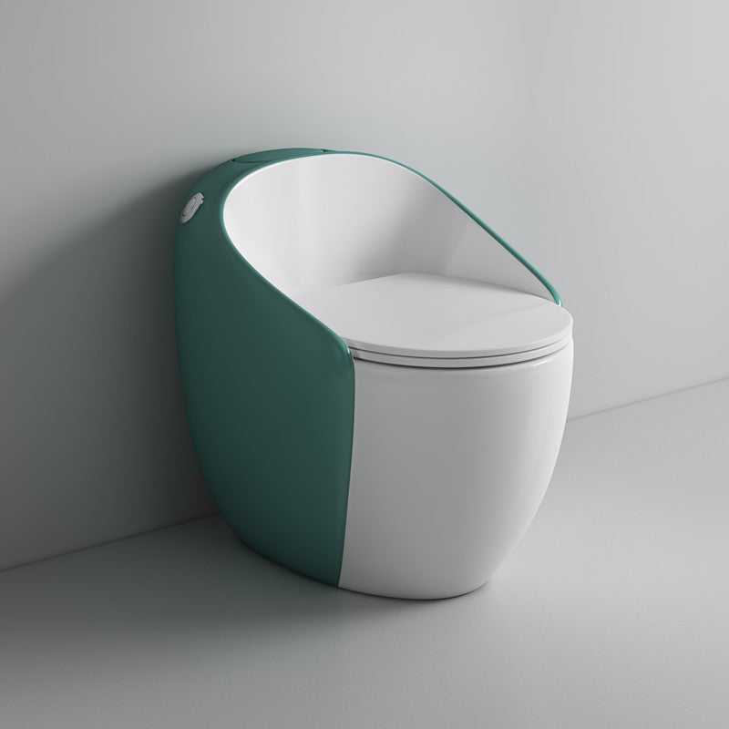 Modern Floor Mount Flush Toilet Ceramic Siphon Jet Urine Toilet with Seat for Bathroom Blue Clearhalo 'Bathroom Remodel & Bathroom Fixtures' 'Home Improvement' 'home_improvement' 'home_improvement_toilets' 'Toilets & Bidets' 'Toilets' 7329119