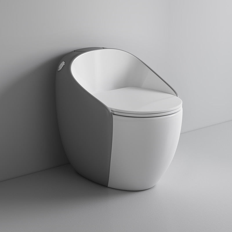 Modern Floor Mount Flush Toilet Ceramic Siphon Jet Urine Toilet with Seat for Bathroom Grey Clearhalo 'Bathroom Remodel & Bathroom Fixtures' 'Home Improvement' 'home_improvement' 'home_improvement_toilets' 'Toilets & Bidets' 'Toilets' 7329125