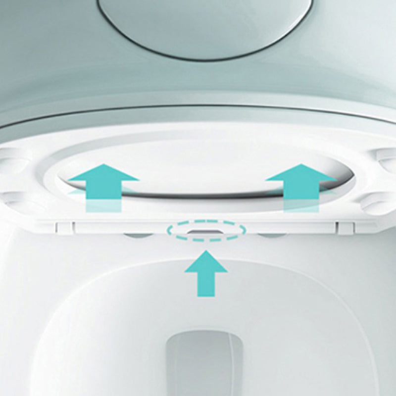 Modern Floor Mount Flush Toilet Ceramic Siphon Jet Urine Toilet with Seat for Bathroom Clearhalo 'Bathroom Remodel & Bathroom Fixtures' 'Home Improvement' 'home_improvement' 'home_improvement_toilets' 'Toilets & Bidets' 'Toilets' 7329130