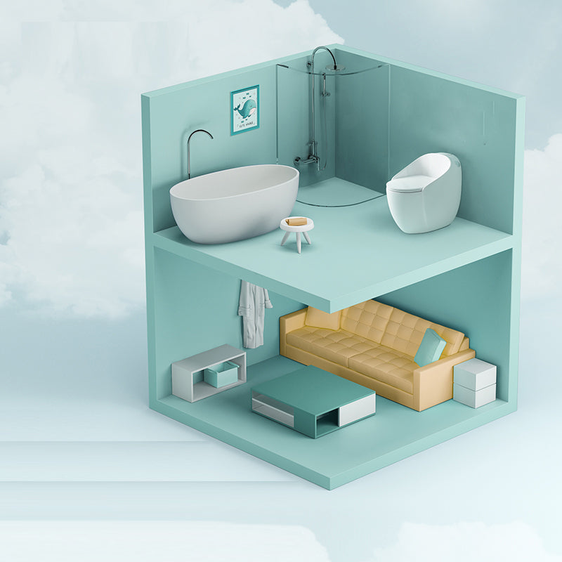 Modern Floor Mount Flush Toilet Ceramic Siphon Jet Urine Toilet with Seat for Bathroom Clearhalo 'Bathroom Remodel & Bathroom Fixtures' 'Home Improvement' 'home_improvement' 'home_improvement_toilets' 'Toilets & Bidets' 'Toilets' 7329131