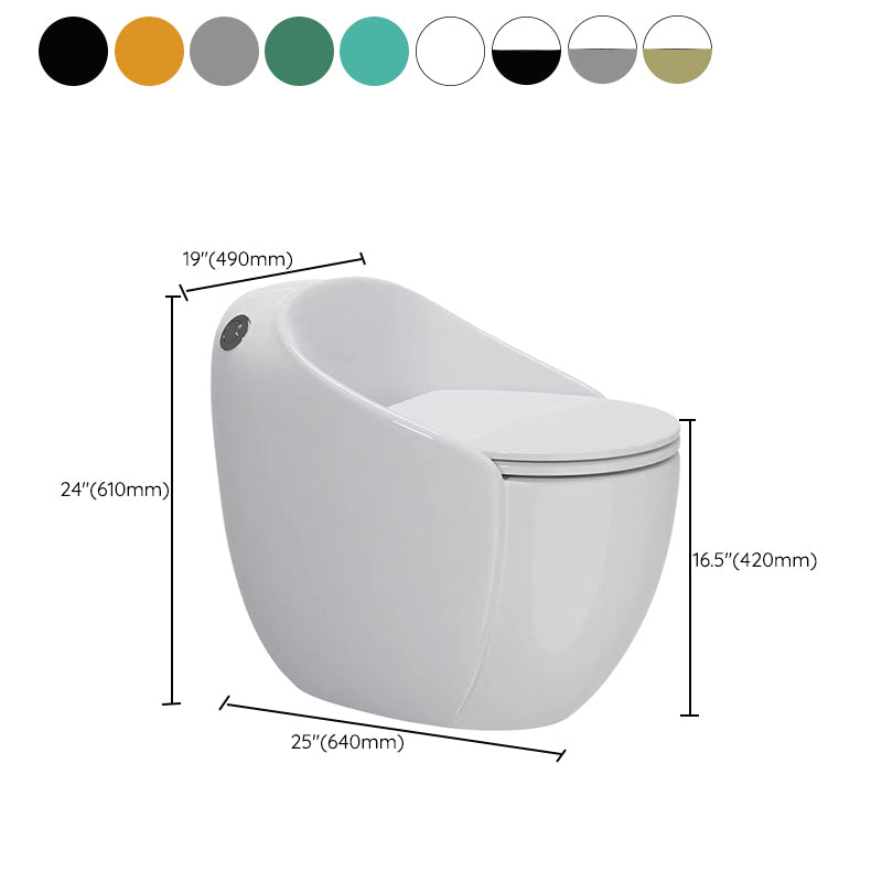 Modern Floor Mount Flush Toilet Ceramic Siphon Jet Urine Toilet with Seat for Bathroom Clearhalo 'Bathroom Remodel & Bathroom Fixtures' 'Home Improvement' 'home_improvement' 'home_improvement_toilets' 'Toilets & Bidets' 'Toilets' 7329132