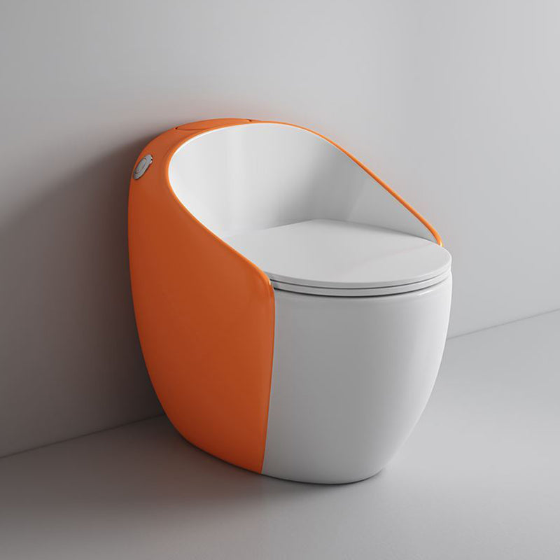 Contemporary Floor Mounted Toilet Seat Included Urine Toilet for Bathroom Orange Clearhalo 'Bathroom Remodel & Bathroom Fixtures' 'Home Improvement' 'home_improvement' 'home_improvement_toilets' 'Toilets & Bidets' 'Toilets' 7329134