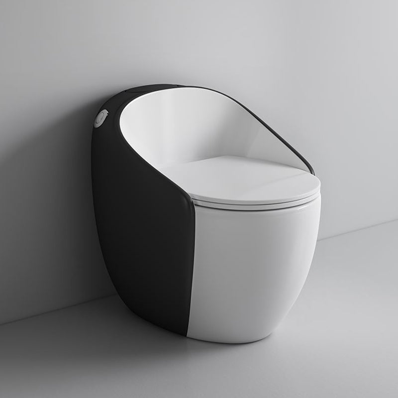 Contemporary Floor Mounted Toilet Seat Included Urine Toilet for Bathroom Black Clearhalo 'Bathroom Remodel & Bathroom Fixtures' 'Home Improvement' 'home_improvement' 'home_improvement_toilets' 'Toilets & Bidets' 'Toilets' 7329136