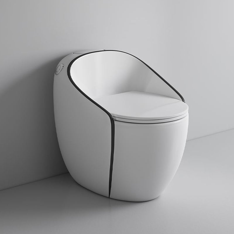 Contemporary Floor Mounted Toilet Seat Included Urine Toilet for Bathroom White Black Clearhalo 'Bathroom Remodel & Bathroom Fixtures' 'Home Improvement' 'home_improvement' 'home_improvement_toilets' 'Toilets & Bidets' 'Toilets' 7329139