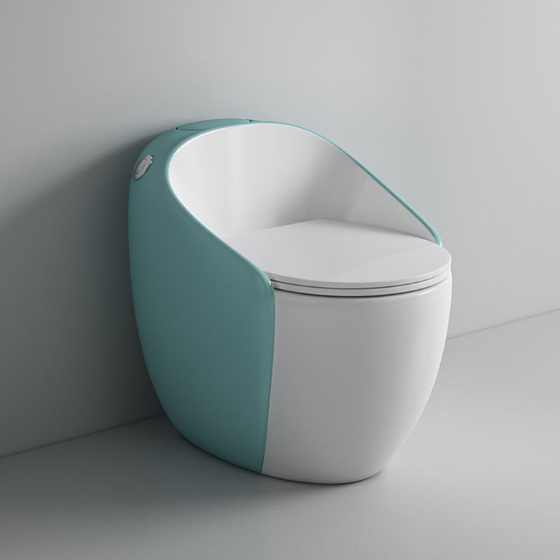 Contemporary Floor Mounted Toilet Seat Included Urine Toilet for Bathroom Blue Clearhalo 'Bathroom Remodel & Bathroom Fixtures' 'Home Improvement' 'home_improvement' 'home_improvement_toilets' 'Toilets & Bidets' 'Toilets' 7329145