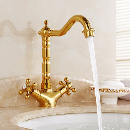 Industrial Wide Spread Bathroom Faucet Vintage Lever Centerset Faucet 9.4" Clearhalo 'Bathroom Remodel & Bathroom Fixtures' 'Bathroom Sink Faucets' 'Bathroom Sinks & Faucet Components' 'bathroom_sink_faucets' 'Home Improvement' 'home_improvement' 'home_improvement_bathroom_sink_faucets' 7329544