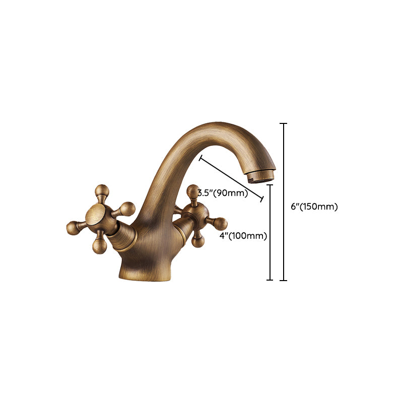 Vintage Wide Spread Bathroom Faucet Industrial Cross Handles Lavatory Faucet Clearhalo 'Bathroom Remodel & Bathroom Fixtures' 'Bathroom Sink Faucets' 'Bathroom Sinks & Faucet Components' 'bathroom_sink_faucets' 'Home Improvement' 'home_improvement' 'home_improvement_bathroom_sink_faucets' 7329601