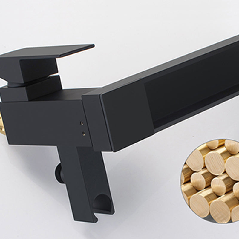 Modern Freestanding Tub Filler Trim Brass Floor Mounted with Handles Tub Faucet Clearhalo 'Bathroom Remodel & Bathroom Fixtures' 'Bathtub Faucets' 'bathtub_faucets' 'Home Improvement' 'home_improvement' 'home_improvement_bathtub_faucets' 7329609