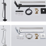 Modern Freestanding Tub Filler Trim Brass Floor Mounted with Handles Tub Faucet Clearhalo 'Bathroom Remodel & Bathroom Fixtures' 'Bathtub Faucets' 'bathtub_faucets' 'Home Improvement' 'home_improvement' 'home_improvement_bathtub_faucets' 7329617