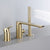 Modern Roman Tub Trim Brass Deck-Mount with Handshower Roman Bathtub Faucet Gold 3 Hole Faucets Clearhalo 'Bathroom Remodel & Bathroom Fixtures' 'Bathtub Faucets' 'bathtub_faucets' 'Home Improvement' 'home_improvement' 'home_improvement_bathtub_faucets' 7329650