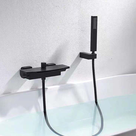 Modern Tub Faucet Copper Wall Mounted with Hose Bathroom Faucet Clearhalo 'Bathroom Remodel & Bathroom Fixtures' 'Bathtub Faucets' 'bathtub_faucets' 'Home Improvement' 'home_improvement' 'home_improvement_bathtub_faucets' 7329661