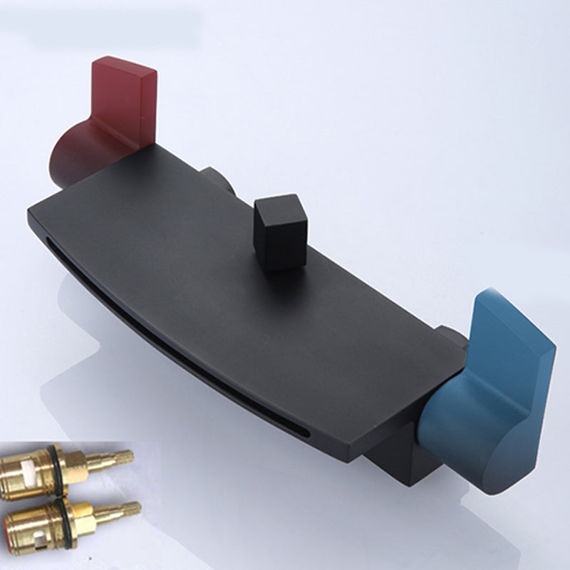 Modern Tub Faucet Copper Wall Mounted with Hose Bathroom Faucet Clearhalo 'Bathroom Remodel & Bathroom Fixtures' 'Bathtub Faucets' 'bathtub_faucets' 'Home Improvement' 'home_improvement' 'home_improvement_bathtub_faucets' 7329675