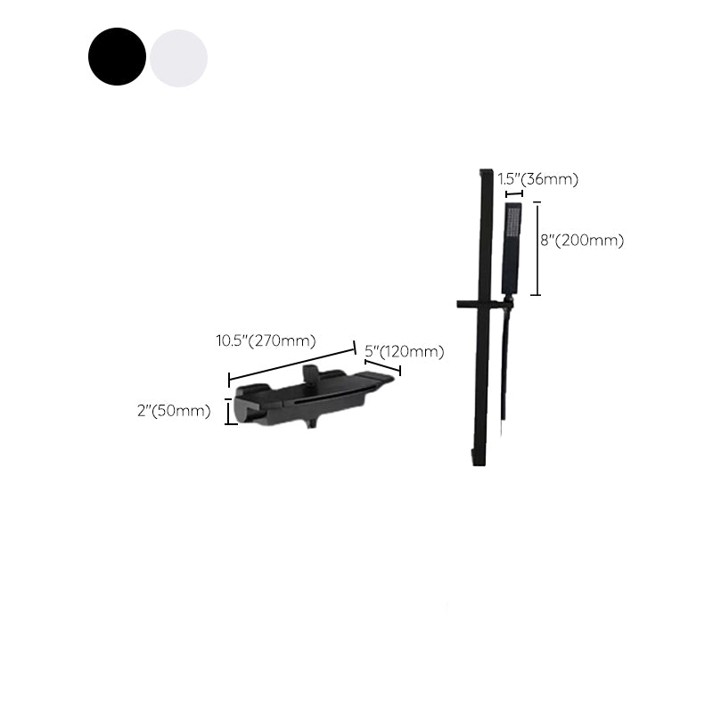 Modern Tub Faucet Copper Wall Mounted with Hose Bathroom Faucet Clearhalo 'Bathroom Remodel & Bathroom Fixtures' 'Bathtub Faucets' 'bathtub_faucets' 'Home Improvement' 'home_improvement' 'home_improvement_bathtub_faucets' 7329680