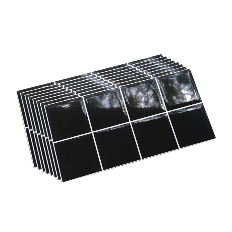 12" x 24"White Subway Tile Mixed Material Rectangular Kitchen and Bathroom Wall Tile Textured Black Glossy Polished Clearhalo 'Floor Tiles & Wall Tiles' 'floor_tiles_wall_tiles' 'Flooring 'Home Improvement' 'home_improvement' 'home_improvement_floor_tiles_wall_tiles' Walls and Ceiling' 7329694