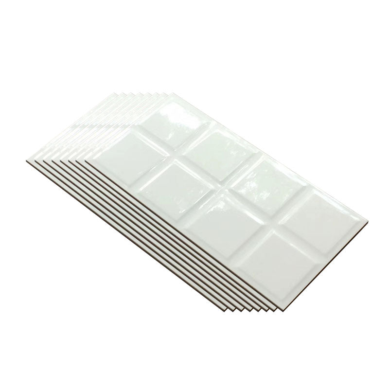 12" x 24"White Subway Tile Mixed Material Rectangular Kitchen and Bathroom Wall Tile Gray-White Glossy Polished Clearhalo 'Floor Tiles & Wall Tiles' 'floor_tiles_wall_tiles' 'Flooring 'Home Improvement' 'home_improvement' 'home_improvement_floor_tiles_wall_tiles' Walls and Ceiling' 7329700