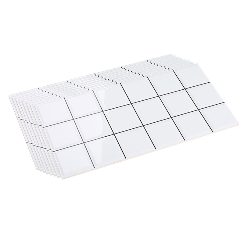 12" x 24"White Subway Tile Mixed Material Rectangular Kitchen and Bathroom Wall Tile Silvery White Glossy / Polished Clearhalo 'Floor Tiles & Wall Tiles' 'floor_tiles_wall_tiles' 'Flooring 'Home Improvement' 'home_improvement' 'home_improvement_floor_tiles_wall_tiles' Walls and Ceiling' 7329702
