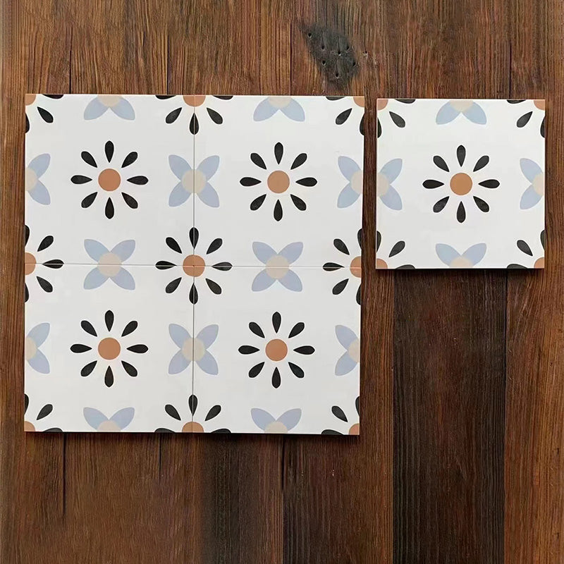 Square Ceramic Matte Straight Edge Singular Tile Spanish Bathroom Floor Blue-White Clearhalo 'Floor Tiles & Wall Tiles' 'floor_tiles_wall_tiles' 'Flooring 'Home Improvement' 'home_improvement' 'home_improvement_floor_tiles_wall_tiles' Walls and Ceiling' 7329738