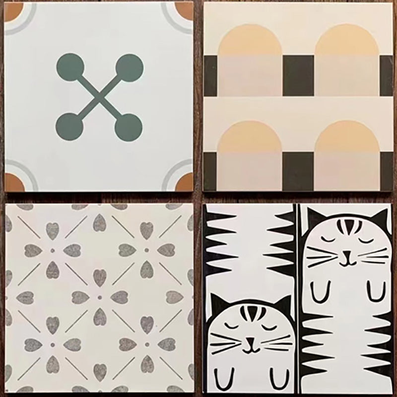 Square Ceramic Matte Straight Edge Singular Tile Spanish Bathroom Floor Clearhalo 'Floor Tiles & Wall Tiles' 'floor_tiles_wall_tiles' 'Flooring 'Home Improvement' 'home_improvement' 'home_improvement_floor_tiles_wall_tiles' Walls and Ceiling' 7329739