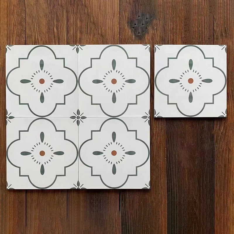 Square Ceramic Matte Straight Edge Singular Tile Spanish Bathroom Floor Blue-Green Clearhalo 'Floor Tiles & Wall Tiles' 'floor_tiles_wall_tiles' 'Flooring 'Home Improvement' 'home_improvement' 'home_improvement_floor_tiles_wall_tiles' Walls and Ceiling' 7329744