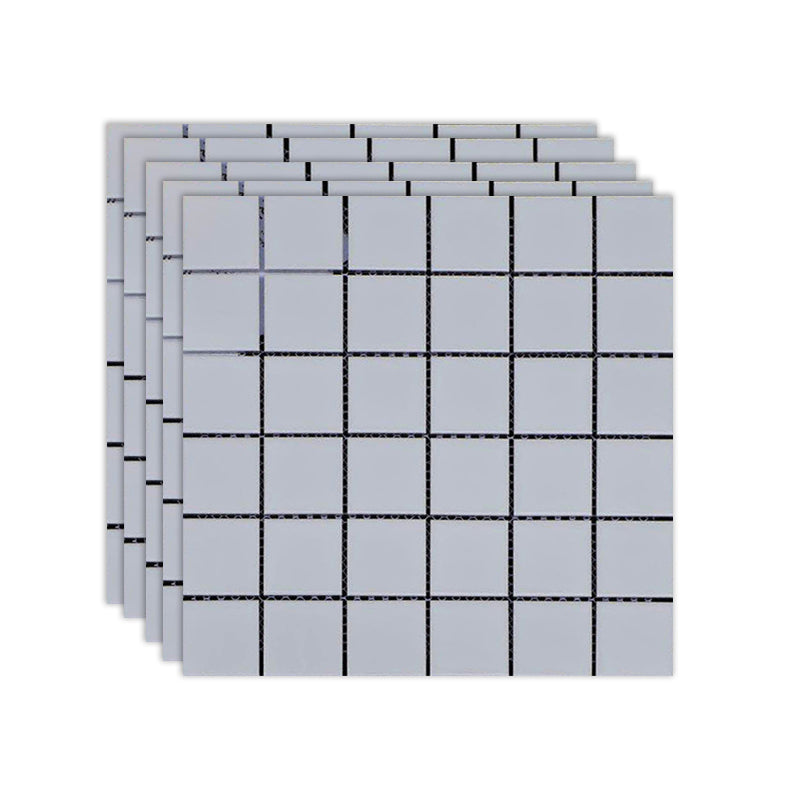 Black and White Wall Tile Mixed Material Mosaic Sheet Wall & Floor Tile White Matte Clearhalo 'Floor Tiles & Wall Tiles' 'floor_tiles_wall_tiles' 'Flooring 'Home Improvement' 'home_improvement' 'home_improvement_floor_tiles_wall_tiles' Walls and Ceiling' 7329766