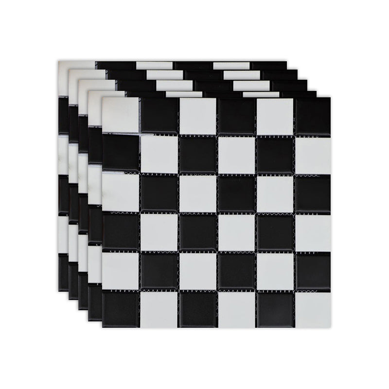 Black and White Wall Tile Mixed Material Mosaic Sheet Wall & Floor Tile Black White Matte Clearhalo 'Floor Tiles & Wall Tiles' 'floor_tiles_wall_tiles' 'Flooring 'Home Improvement' 'home_improvement' 'home_improvement_floor_tiles_wall_tiles' Walls and Ceiling' 7329767