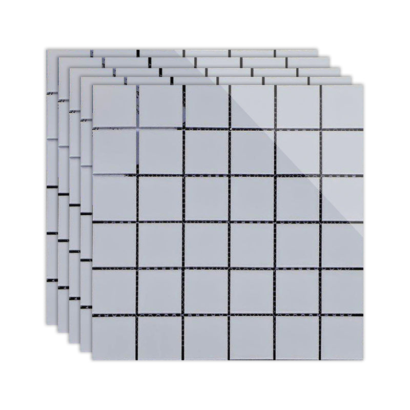 Black and White Wall Tile Mixed Material Mosaic Sheet Wall & Floor Tile White Glossy / Polished Clearhalo 'Floor Tiles & Wall Tiles' 'floor_tiles_wall_tiles' 'Flooring 'Home Improvement' 'home_improvement' 'home_improvement_floor_tiles_wall_tiles' Walls and Ceiling' 7329773