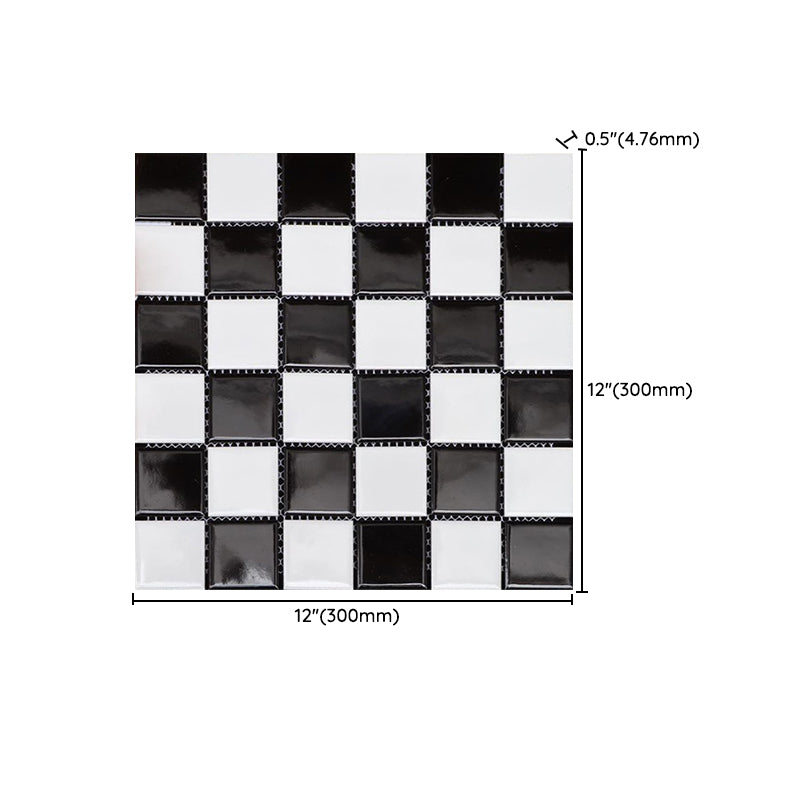 Black and White Wall Tile Mixed Material Mosaic Sheet Wall & Floor Tile Clearhalo 'Floor Tiles & Wall Tiles' 'floor_tiles_wall_tiles' 'Flooring 'Home Improvement' 'home_improvement' 'home_improvement_floor_tiles_wall_tiles' Walls and Ceiling' 7329792