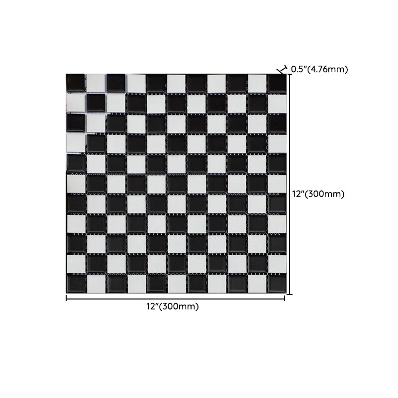 Black and White Wall Tile Mixed Material Mosaic Sheet Wall & Floor Tile Clearhalo 'Floor Tiles & Wall Tiles' 'floor_tiles_wall_tiles' 'Flooring 'Home Improvement' 'home_improvement' 'home_improvement_floor_tiles_wall_tiles' Walls and Ceiling' 7329793