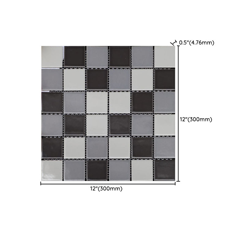 Black and White Wall Tile Mixed Material Mosaic Sheet Wall & Floor Tile Clearhalo 'Floor Tiles & Wall Tiles' 'floor_tiles_wall_tiles' 'Flooring 'Home Improvement' 'home_improvement' 'home_improvement_floor_tiles_wall_tiles' Walls and Ceiling' 7329797