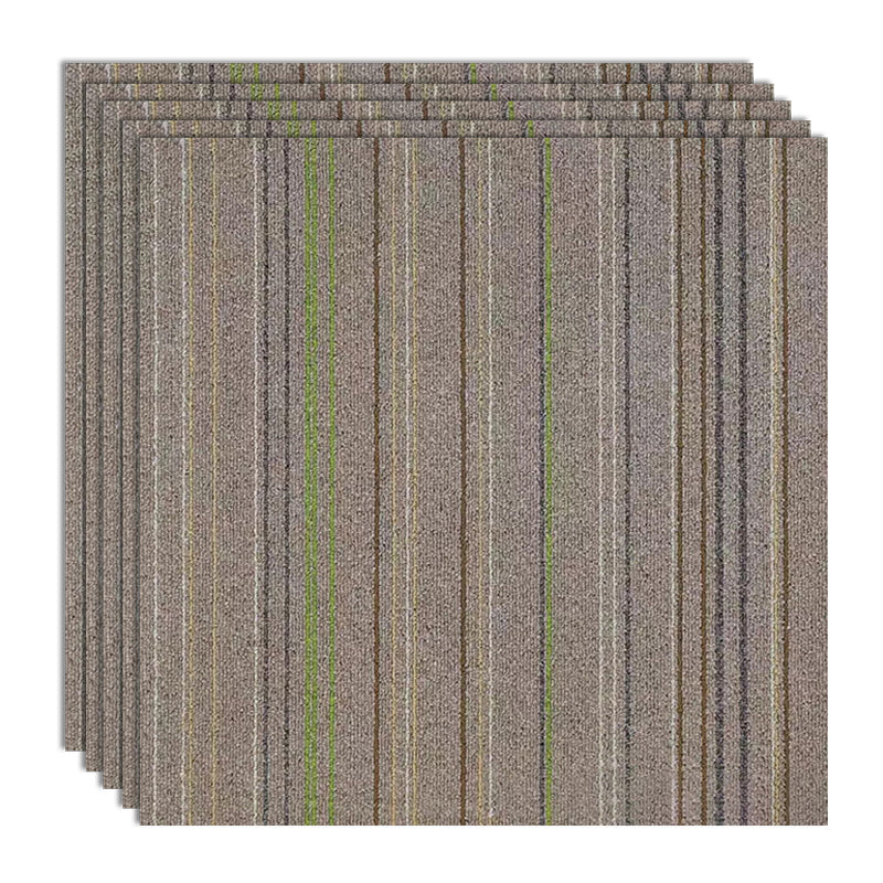 Carpet Tile Non-Skid Fade Resistant Geometry Loose Lay Dining Room Carpet Tiles Brown-Black Clearhalo 'Carpet Tiles & Carpet Squares' 'carpet_tiles_carpet_squares' 'Flooring 'Home Improvement' 'home_improvement' 'home_improvement_carpet_tiles_carpet_squares' Walls and Ceiling' 7329865