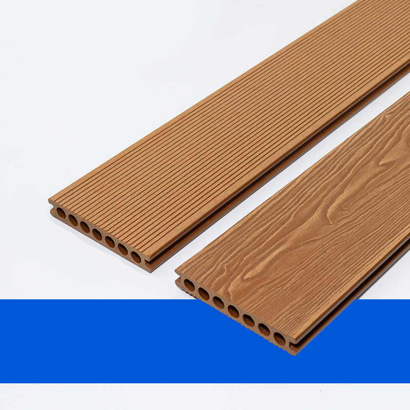 WPC Outdoor Flooring Rectangle Modern Style Waterproof Nail Flooring Champagne 3D Wood Grain Clearhalo 'Flooring 'Hardwood Flooring' 'hardwood_flooring' 'Home Improvement' 'home_improvement' 'home_improvement_hardwood_flooring' Walls and Ceiling' 7329923