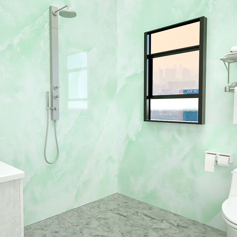 Marbling Water-resistant Tile PVC Singular Peel & Stick Tile for Bathroom Backsplash Light Green Clearhalo 'Flooring 'Home Improvement' 'home_improvement' 'home_improvement_peel_stick_blacksplash' 'Peel & Stick Backsplash Tile' 'peel_stick_blacksplash' 'Walls & Ceilings' Walls and Ceiling' 7329965