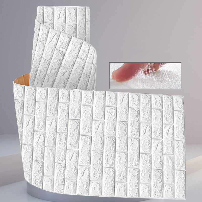 Contemporary Wall Plank 3D Brick Bedroom and Living Room Roll Wall Panels White Nano Strong Glue Fund Clearhalo 'Flooring 'Home Improvement' 'home_improvement' 'home_improvement_wall_paneling' 'Wall Paneling' 'wall_paneling' 'Walls & Ceilings' Walls and Ceiling' 7329973