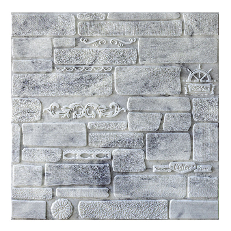 Modern Wall Paneling Peel and Stick Brick 3D Print Waterproof Wall Panel Dark Gray Clearhalo 'Flooring 'Home Improvement' 'home_improvement' 'home_improvement_wall_paneling' 'Wall Paneling' 'wall_paneling' 'Walls & Ceilings' Walls and Ceiling' 7330031