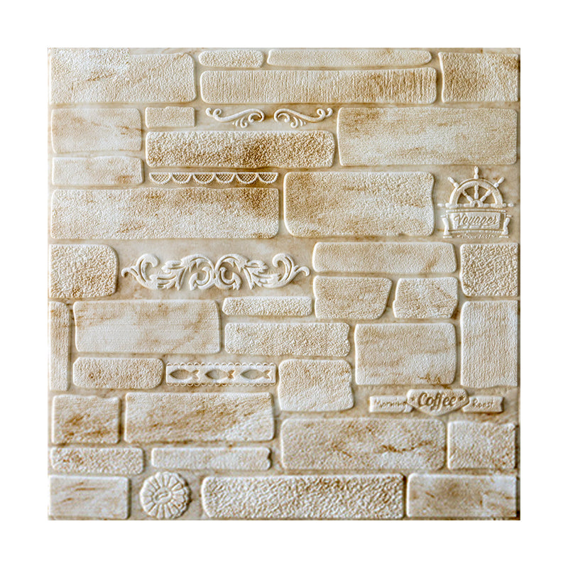 Modern Wall Paneling Peel and Stick Brick 3D Print Waterproof Wall Panel Yellow Clearhalo 'Flooring 'Home Improvement' 'home_improvement' 'home_improvement_wall_paneling' 'Wall Paneling' 'wall_paneling' 'Walls & Ceilings' Walls and Ceiling' 7330036