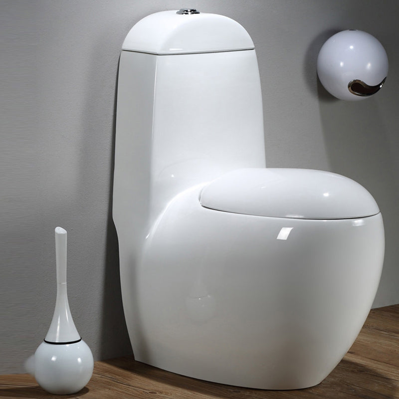 Modern Floor Mount Flush Toilet Ceramic Siphon Jet Urine Toilet for Bathroom White 12" Clearhalo 'Bathroom Remodel & Bathroom Fixtures' 'Home Improvement' 'home_improvement' 'home_improvement_toilets' 'Toilets & Bidets' 'Toilets' 7330461