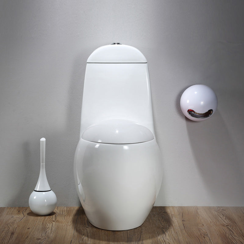 Modern Floor Mount Flush Toilet Ceramic Siphon Jet Urine Toilet for Bathroom White 16" Clearhalo 'Bathroom Remodel & Bathroom Fixtures' 'Home Improvement' 'home_improvement' 'home_improvement_toilets' 'Toilets & Bidets' 'Toilets' 7330464