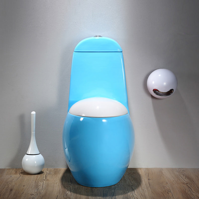 Modern Floor Mount Flush Toilet Ceramic Siphon Jet Urine Toilet for Bathroom Blue Clearhalo 'Bathroom Remodel & Bathroom Fixtures' 'Home Improvement' 'home_improvement' 'home_improvement_toilets' 'Toilets & Bidets' 'Toilets' 7330465