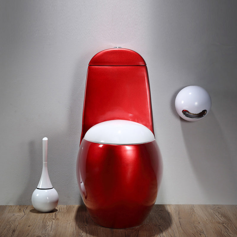 Modern Floor Mount Flush Toilet Ceramic Siphon Jet Urine Toilet for Bathroom Claret Clearhalo 'Bathroom Remodel & Bathroom Fixtures' 'Home Improvement' 'home_improvement' 'home_improvement_toilets' 'Toilets & Bidets' 'Toilets' 7330468