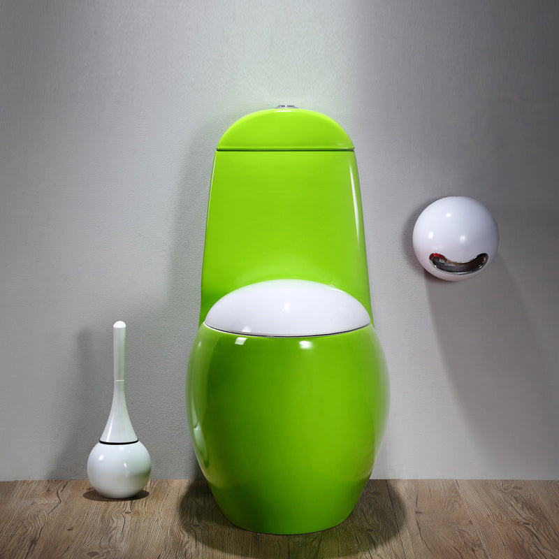 Modern Floor Mount Flush Toilet Ceramic Siphon Jet Urine Toilet for Bathroom Green Clearhalo 'Bathroom Remodel & Bathroom Fixtures' 'Home Improvement' 'home_improvement' 'home_improvement_toilets' 'Toilets & Bidets' 'Toilets' 7330476